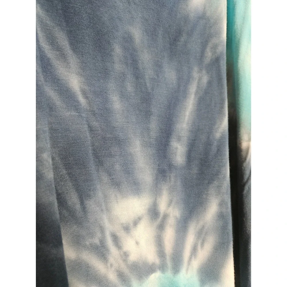 Chatoyant Blue Tie Dye Maxi Skirt Boho Beachy Festival Flowy Hippie Womens Large
